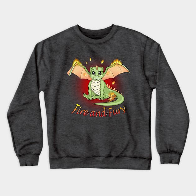 Fire and Fury Crewneck Sweatshirt by Vialle Designs